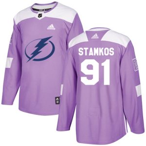 NHL Tampa Bay Lightning Trikot #91 Steven Stamkos Authentic Violett Fights Cancer Practice